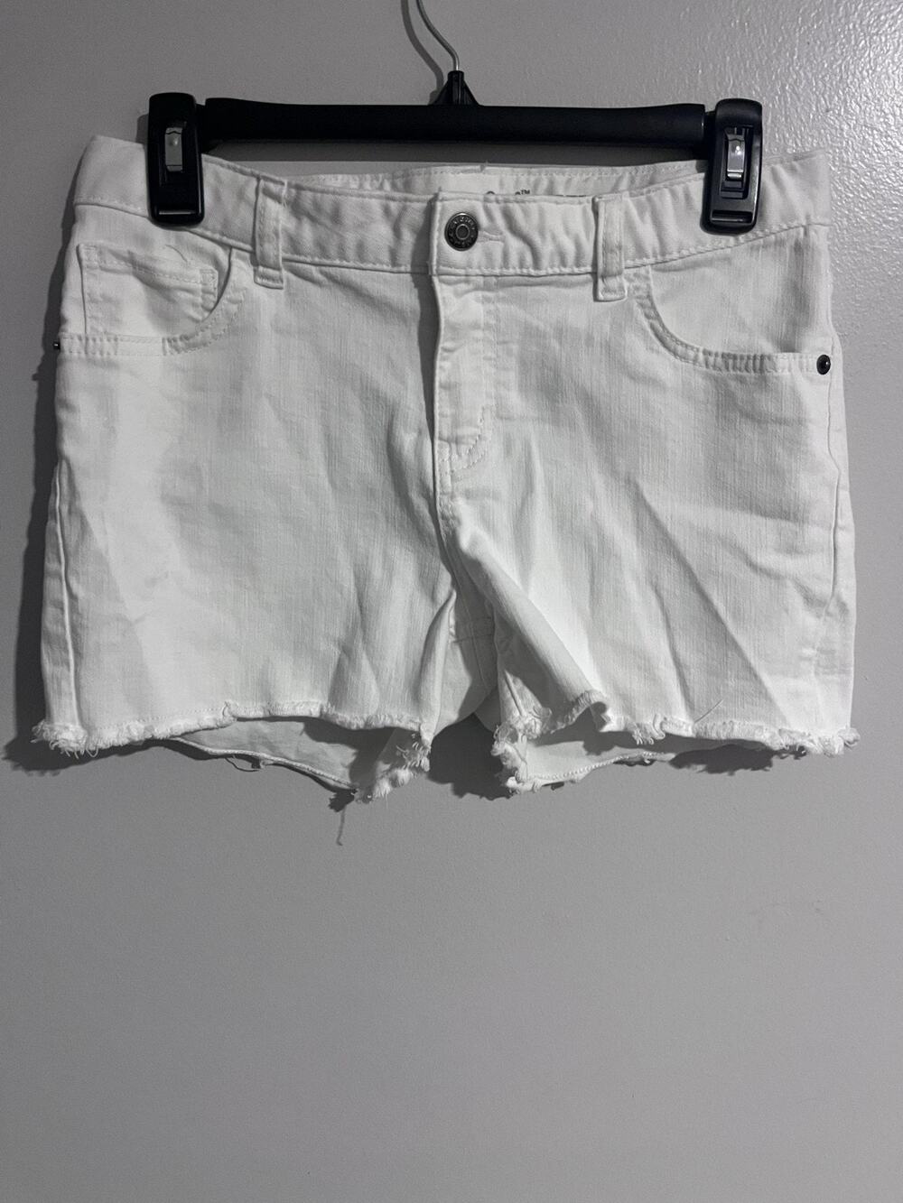 Cat & Jack Cut-Off Shorts Unisex Kids 14-16 White Distressed Denim Summer